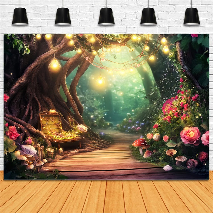 Magischer Wald Backdrop Pilzpfad Glow Backdrop LXX57-117