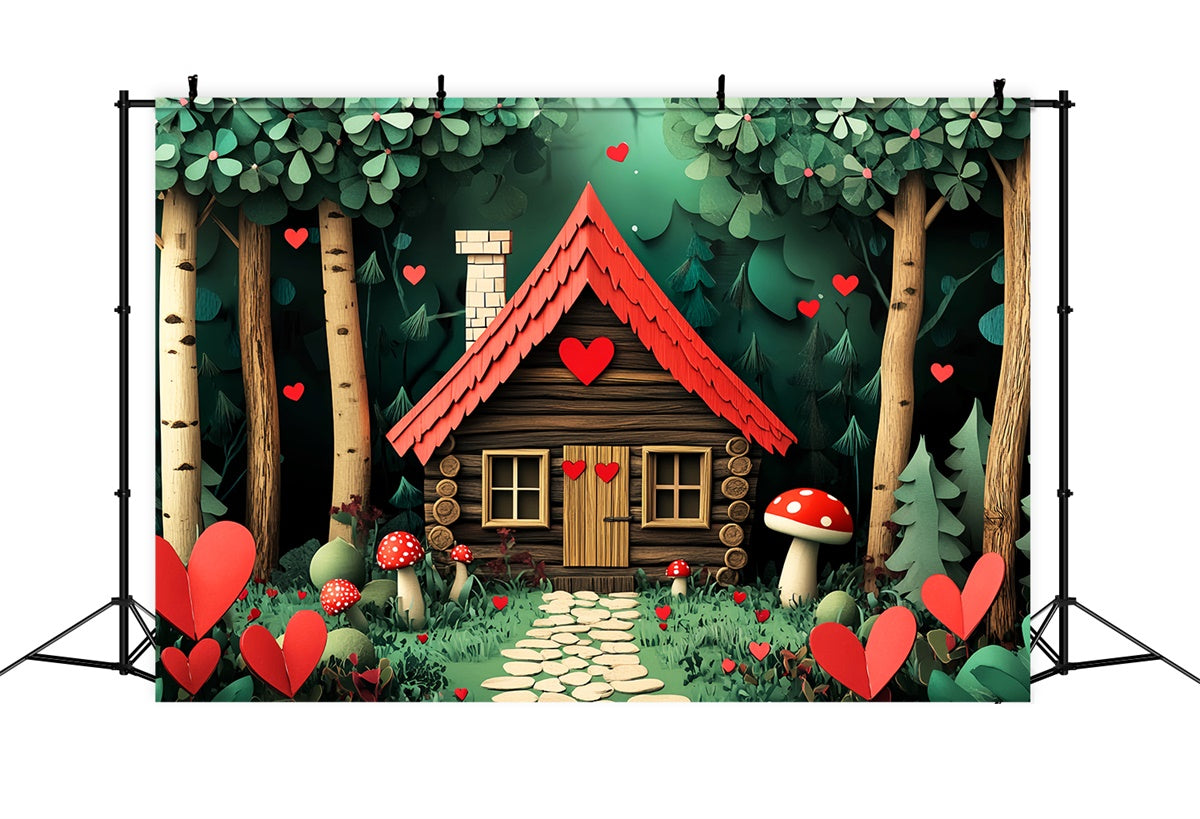 Woodland Forest Hintergrundkulisse Whimsy Heart Cottage Hintergrundkulisse LXX57-122