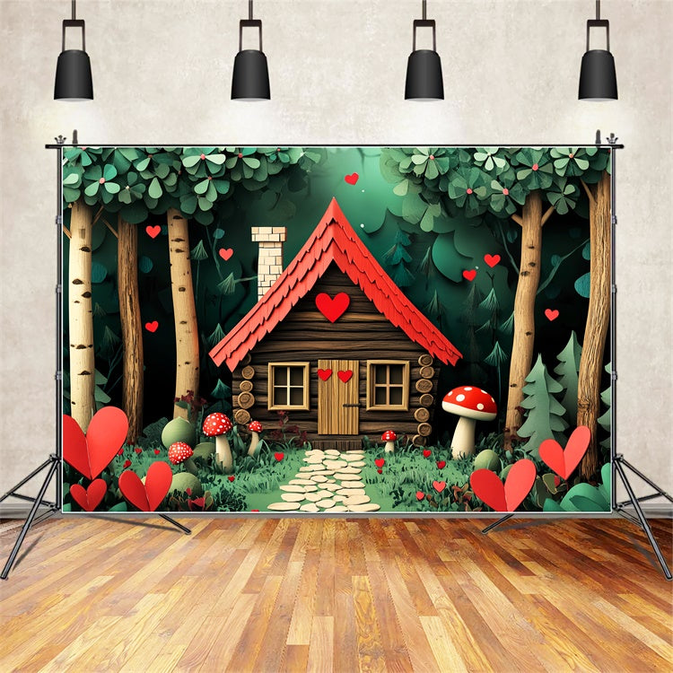 Woodland Forest Hintergrundkulisse Whimsy Heart Cottage Hintergrundkulisse LXX57-122