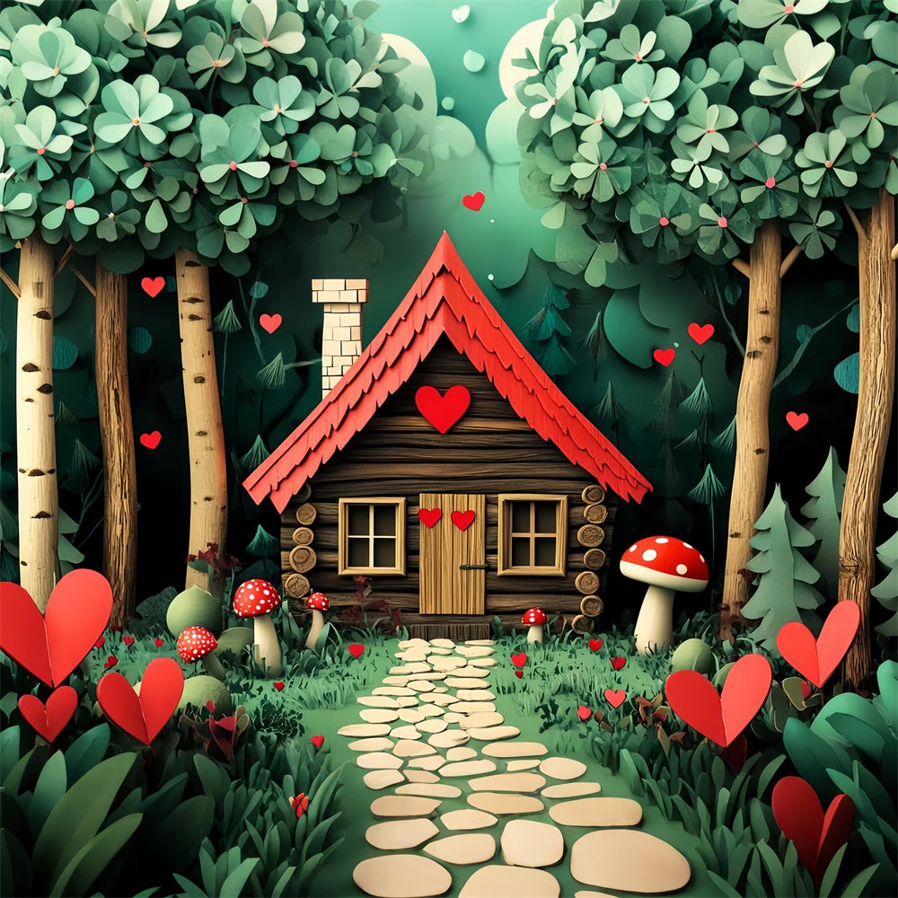 Woodland Forest Hintergrundkulisse Whimsy Heart Cottage Hintergrundkulisse LXX57-122