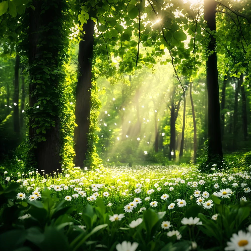 Wald Fotokulisse Gänseblümchen Sonnenstrahl Wiese Kulisse LXX57-132