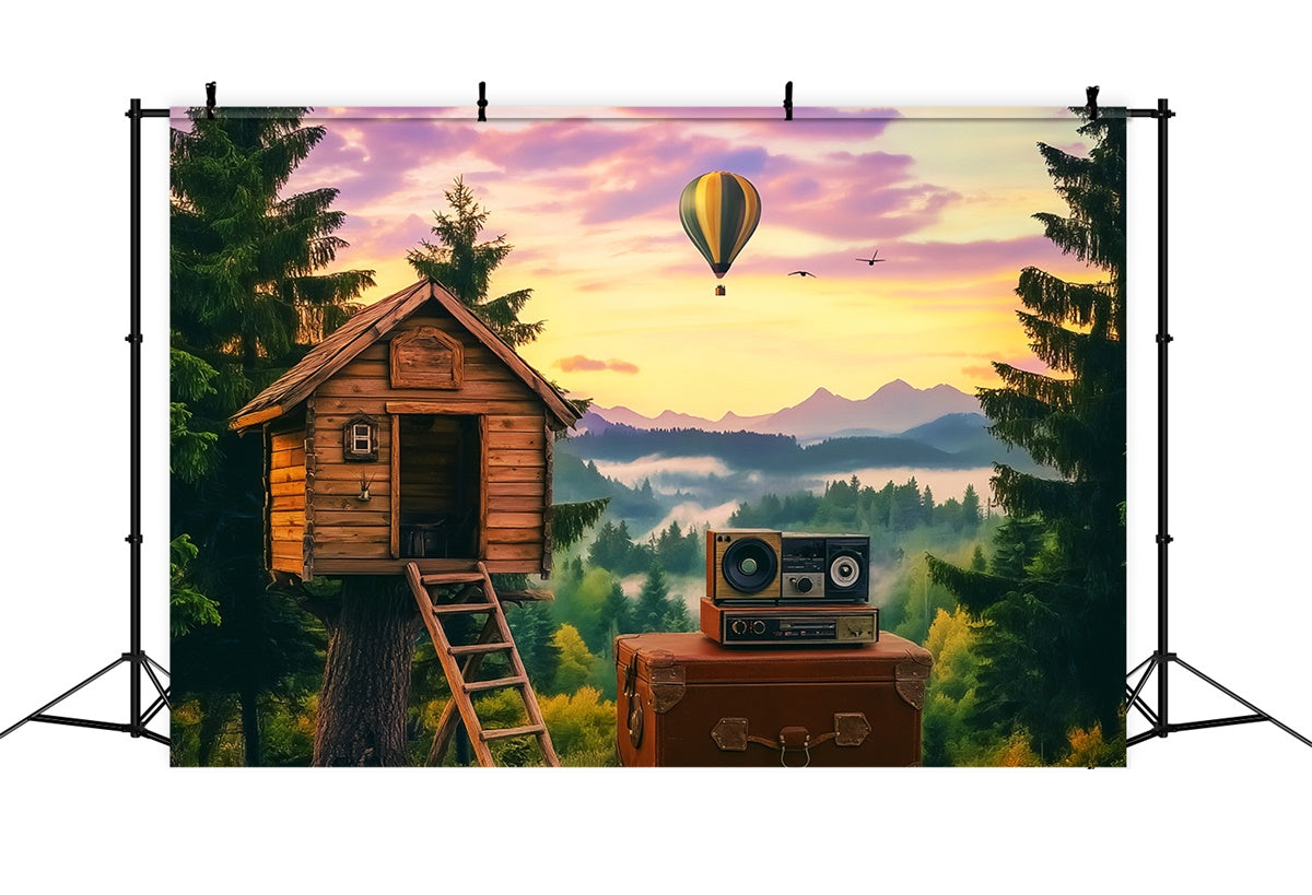 Backdrop Wald Pine Ridge Ballonfahrt Backdrop LXX57-135