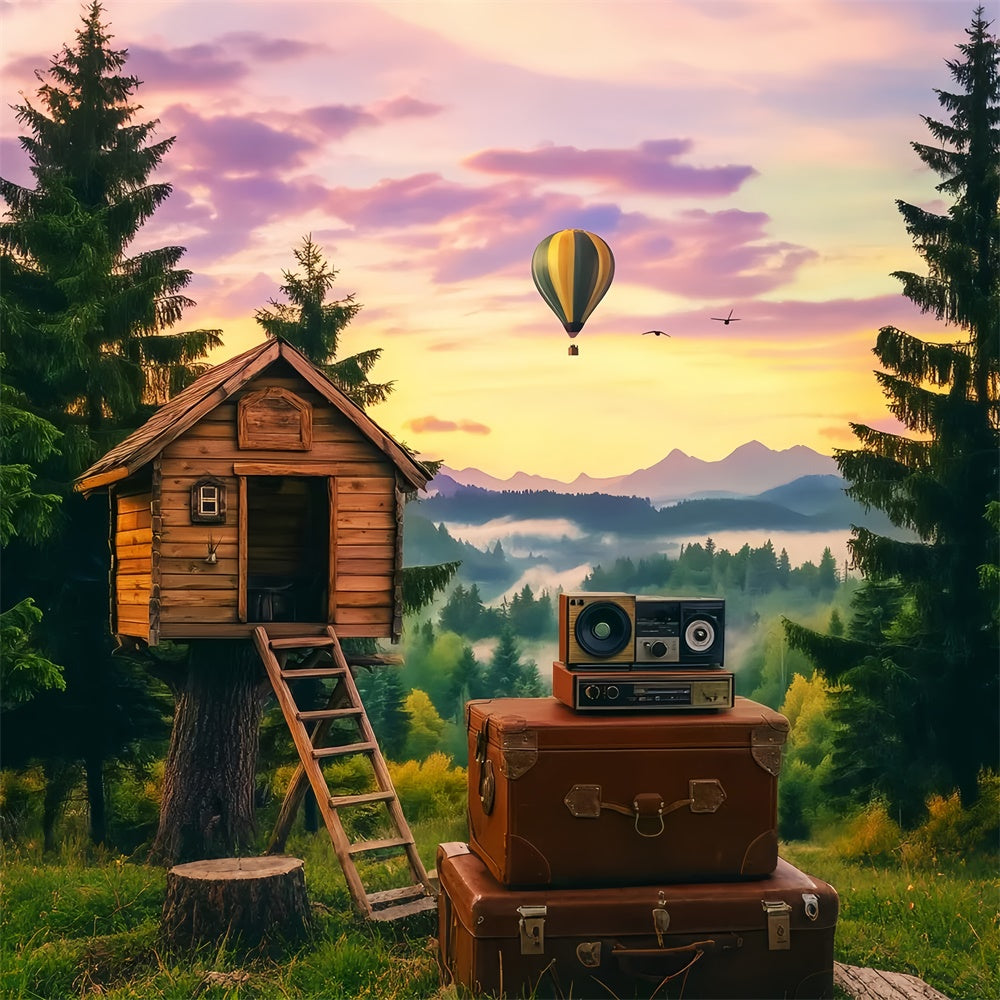 Backdrop Wald Pine Ridge Ballonfahrt Backdrop LXX57-135