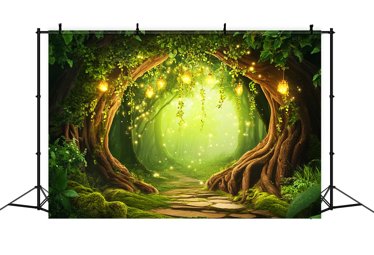 Verzauberter Wald Backdrops Glühwürmchen Zauberbogen Backdrop LXX57-138