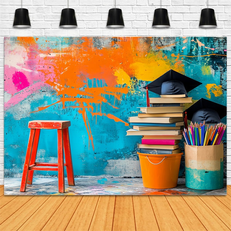 Schule Bild Hintergrund Graffiti Wand Studie Hintergrund LXX57-18