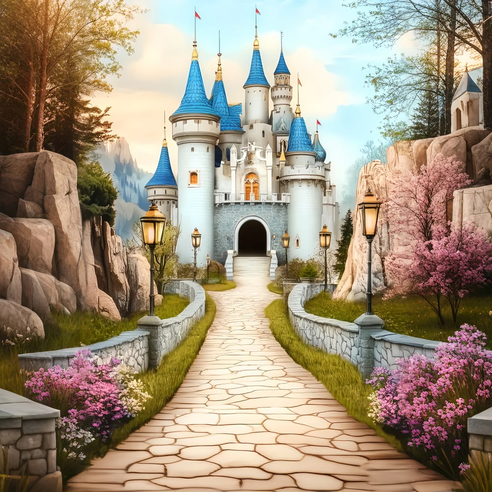 Castle Backdrops Royal Garden Path Herbst Fotohintergrund LXX57-183