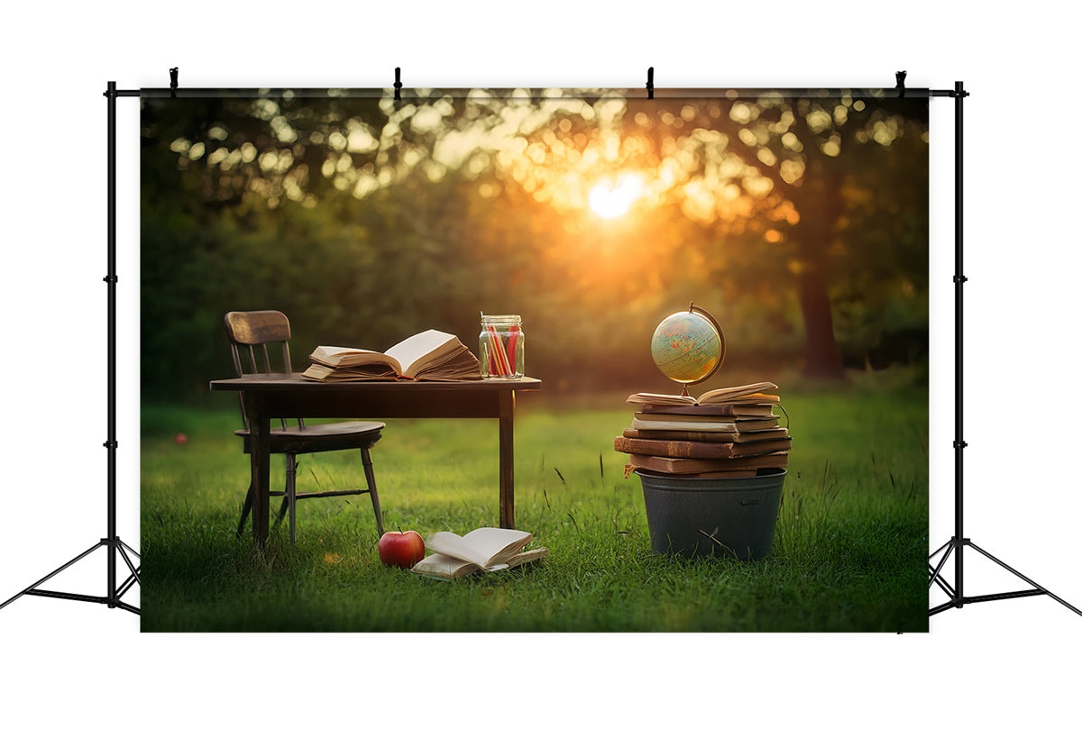 Back To School Fotohintergrund Golden Hour Learning Backdrop LXX57-21