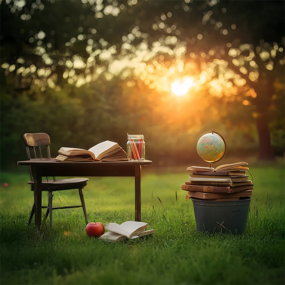 Back To School Fotohintergrund Golden Hour Learning Backdrop LXX57-21