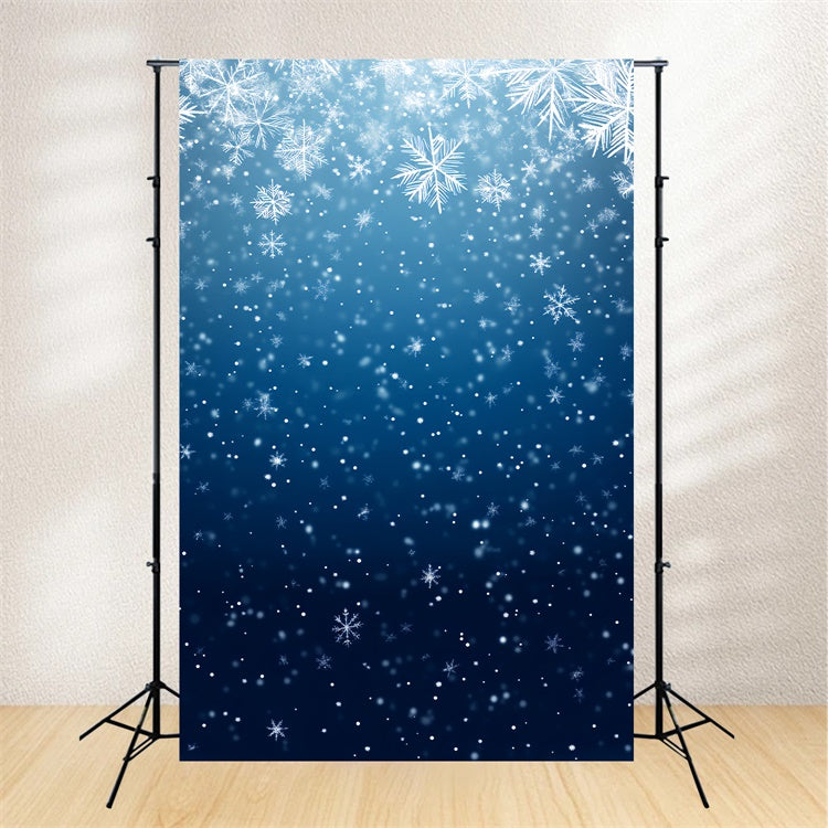 Blaue Hintergrundkulissen Fallende Schneeflocken Funkelnde Hintergrundkulisse LXX57-257