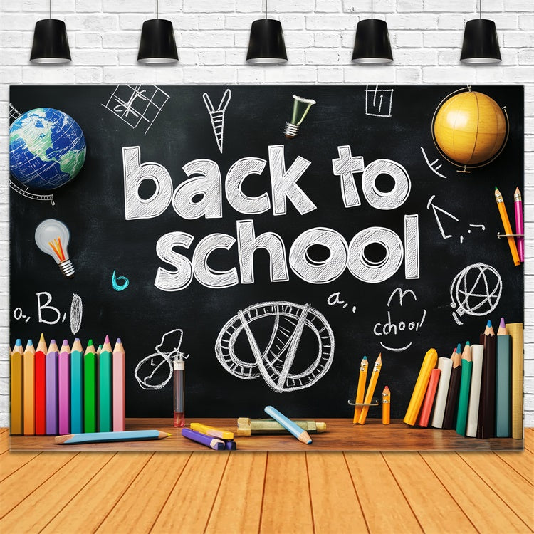 Schule Backdrop Kreide Skizze Schule Wand Backdrop LXX57-29