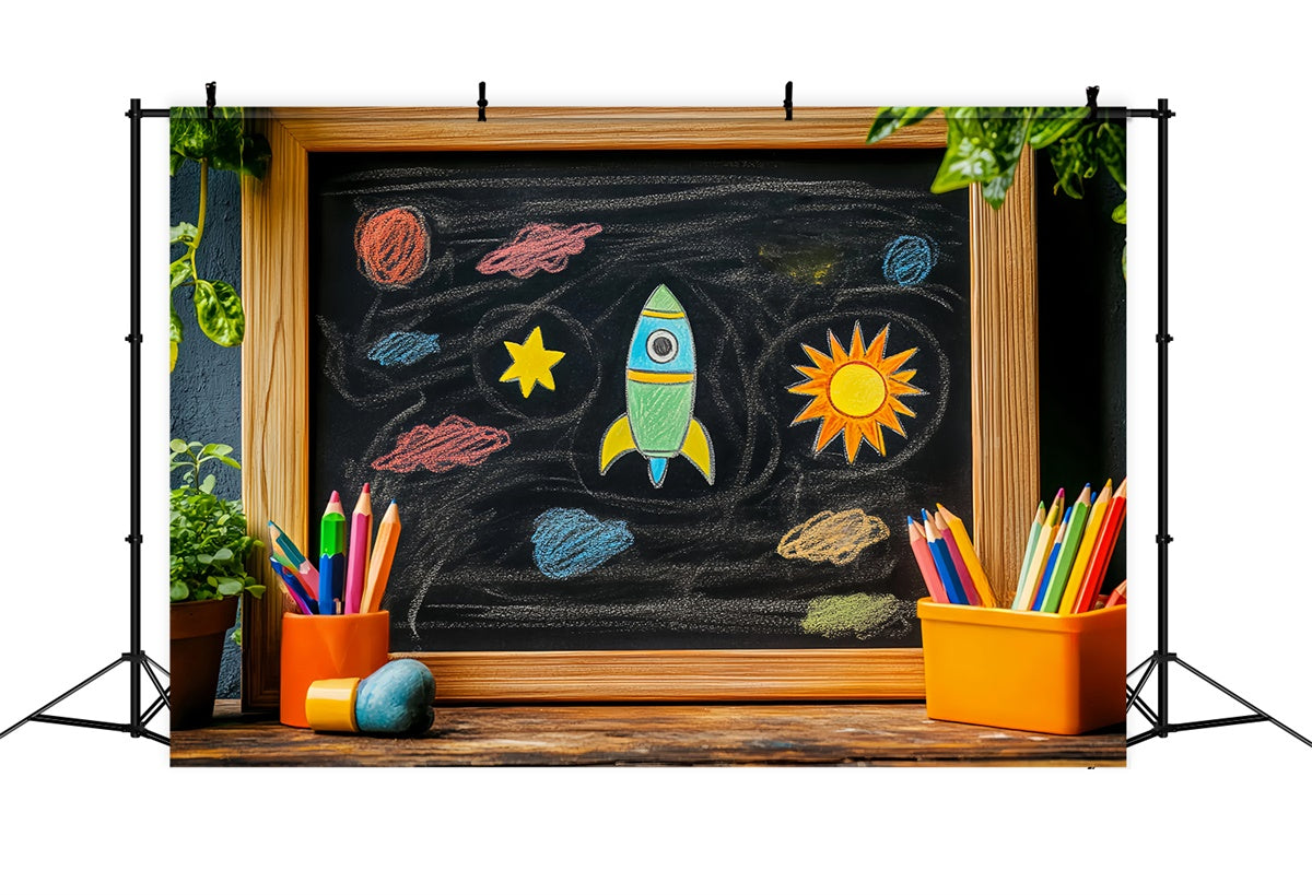Back To School Fotohintergrund Outer Space Doodle Backdrop LXX57-30