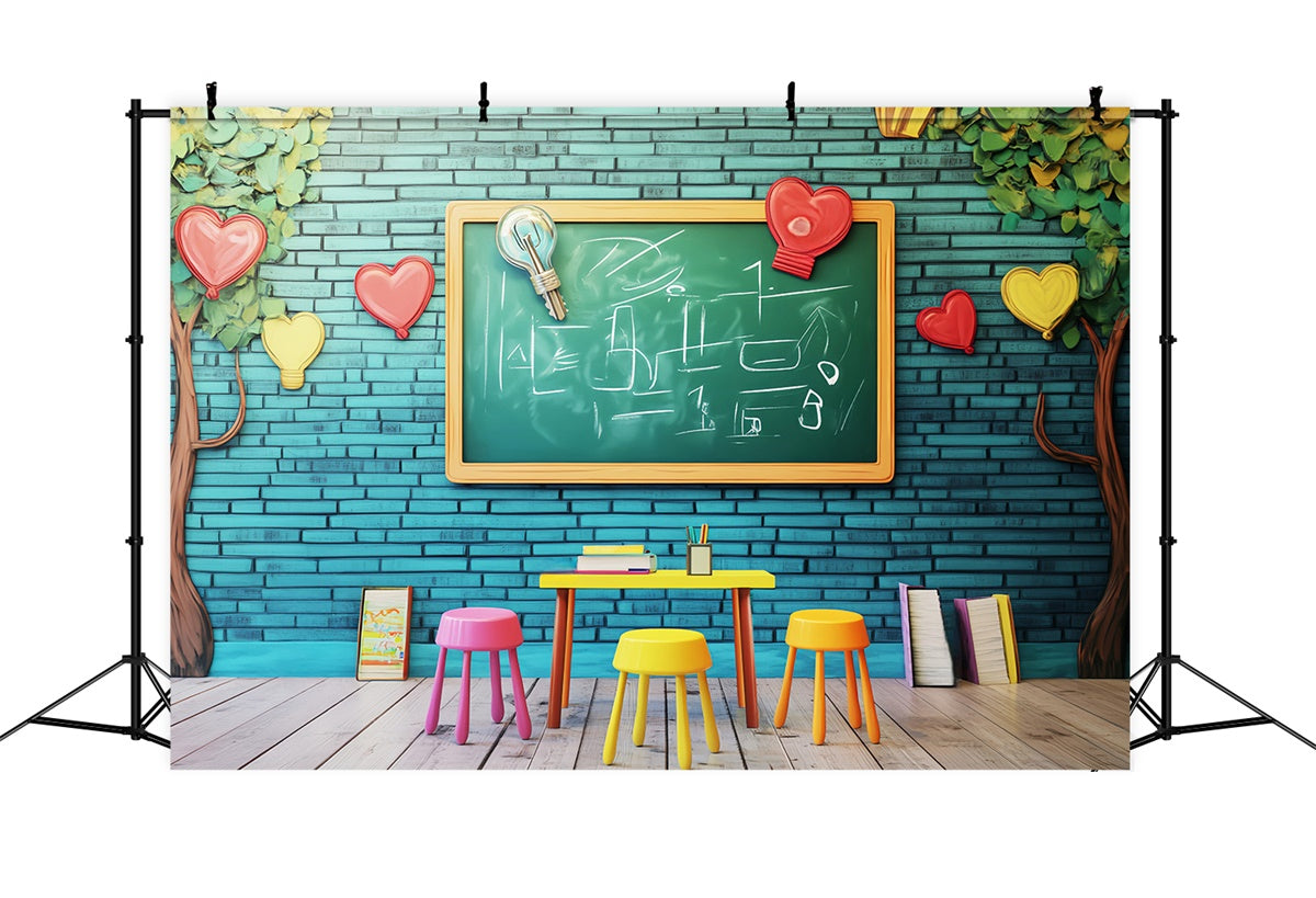 Back To School Backdrops Bright Learning Backdrop Backsteinwand LXX57-34