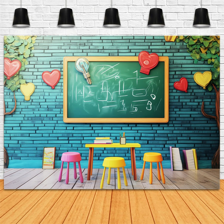 Back To School Backdrops Bright Learning Backdrop Backsteinwand LXX57-34