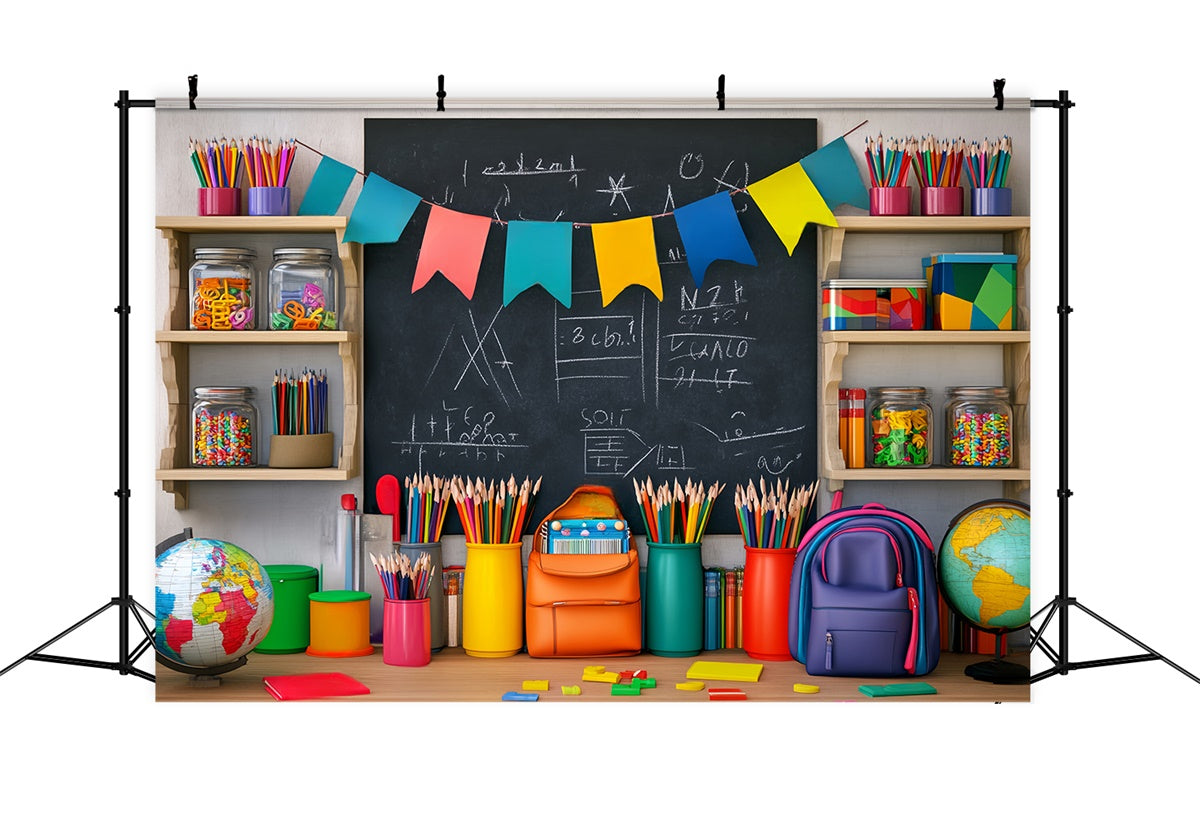 Back To School Backdrops Kreativer Schreibtisch Blackboard Backdrop LXX57-36