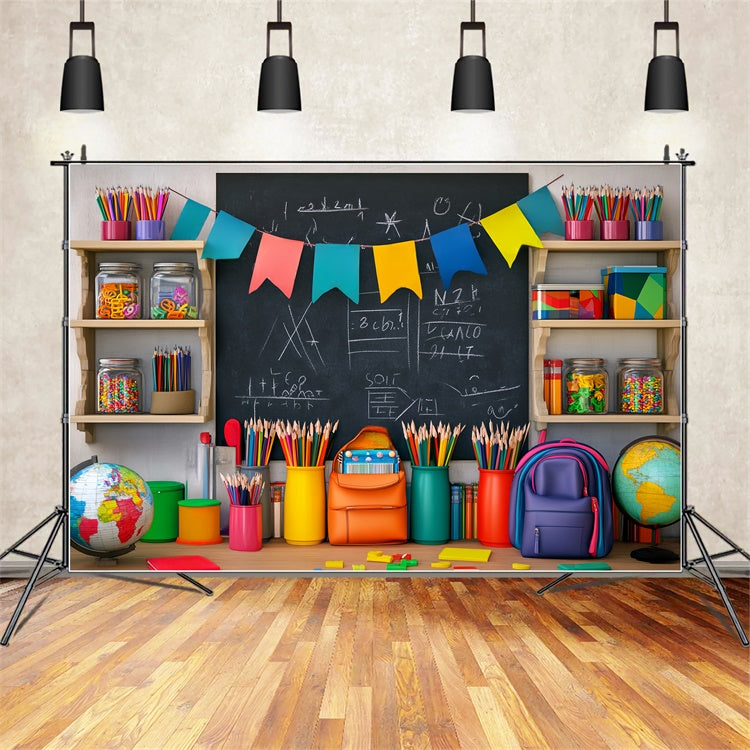 Back To School Backdrops Kreativer Schreibtisch Blackboard Backdrop LXX57-36