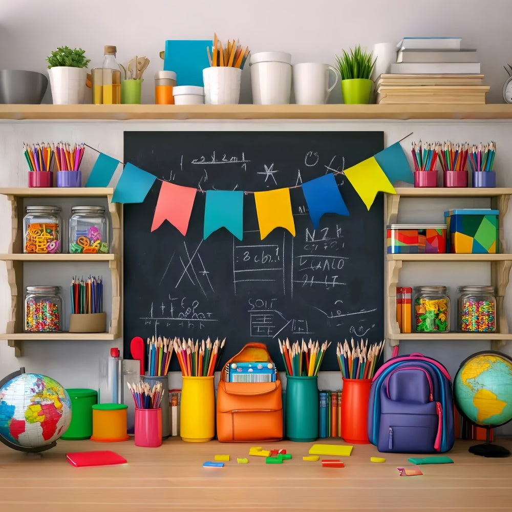 Back To School Backdrops Kreativer Schreibtisch Blackboard Backdrop LXX57-36