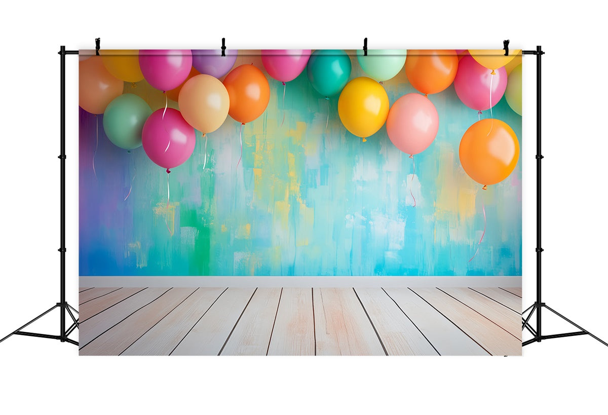 Back To School Fotohintergrund Helle Luftballons Study Backdrop LXX57-39