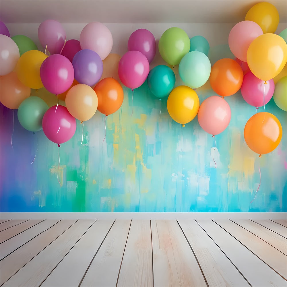 Back To School Fotohintergrund Helle Luftballons Study Backdrop LXX57-39