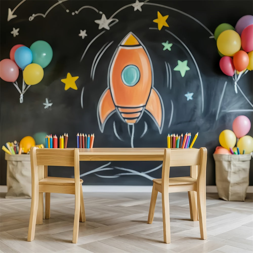 Kreidetafel Fotohintergrund Bleistift Ballon Studienhintergrund LXX57-42