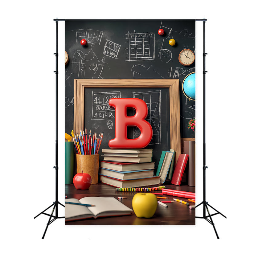 Back To School Backdrop Klassischer Schulschreibtisch Backdrop LXX57-48
