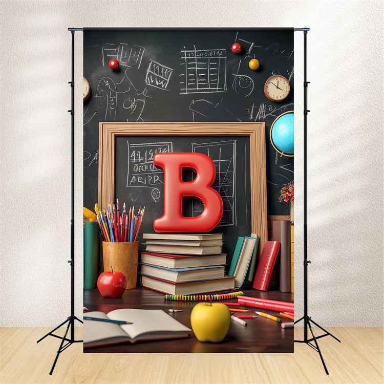 Back To School Backdrop Klassischer Schulschreibtisch Backdrop LXX57-48