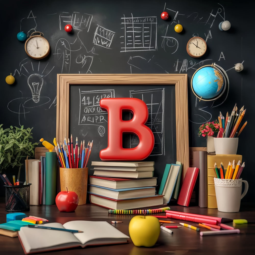 Back To School Backdrop Klassischer Schulschreibtisch Backdrop LXX57-48