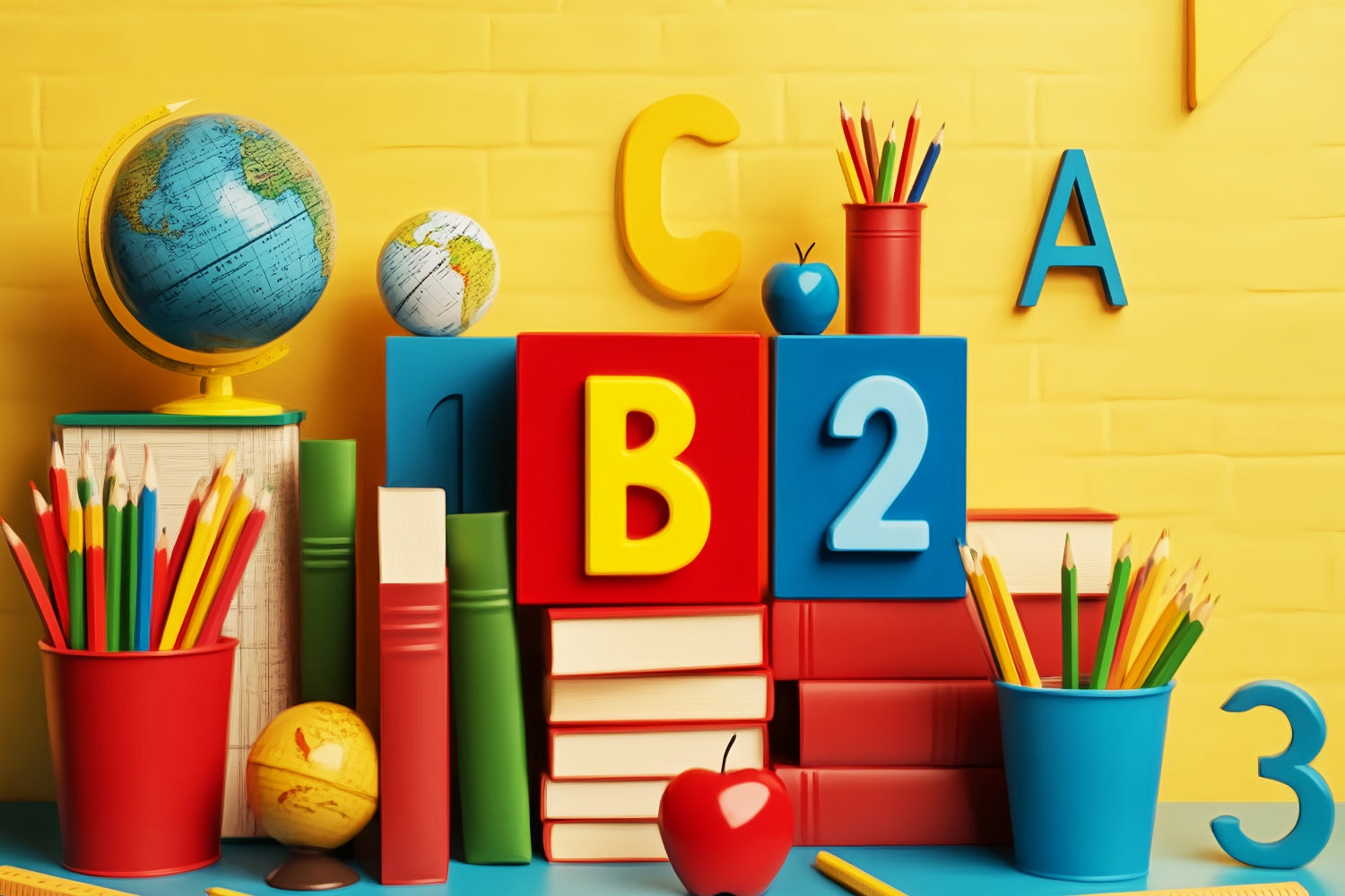 Back To School Backdrops Farbblöcke Fun Backdrop LXX57-51