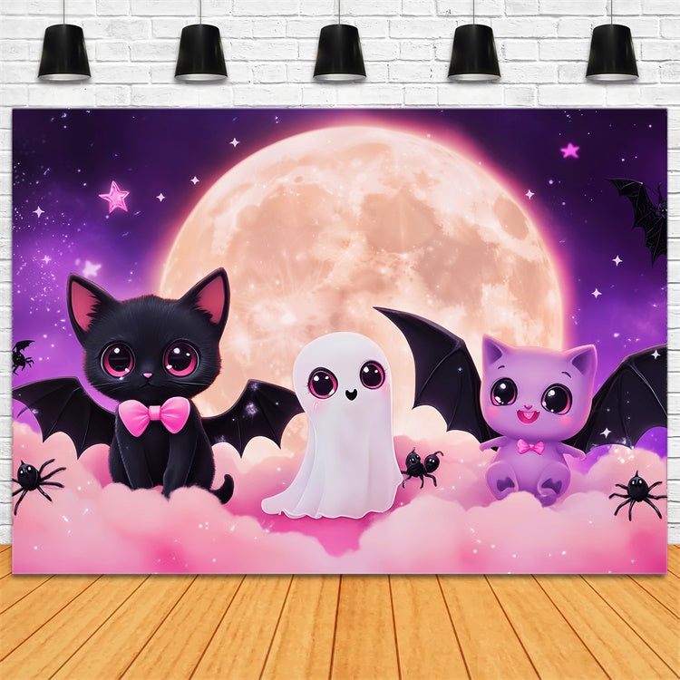 Niedliche Halloween-Hintergrundkulisse Magical Midnight Cuties Hintergrundkulisse LXX57-66