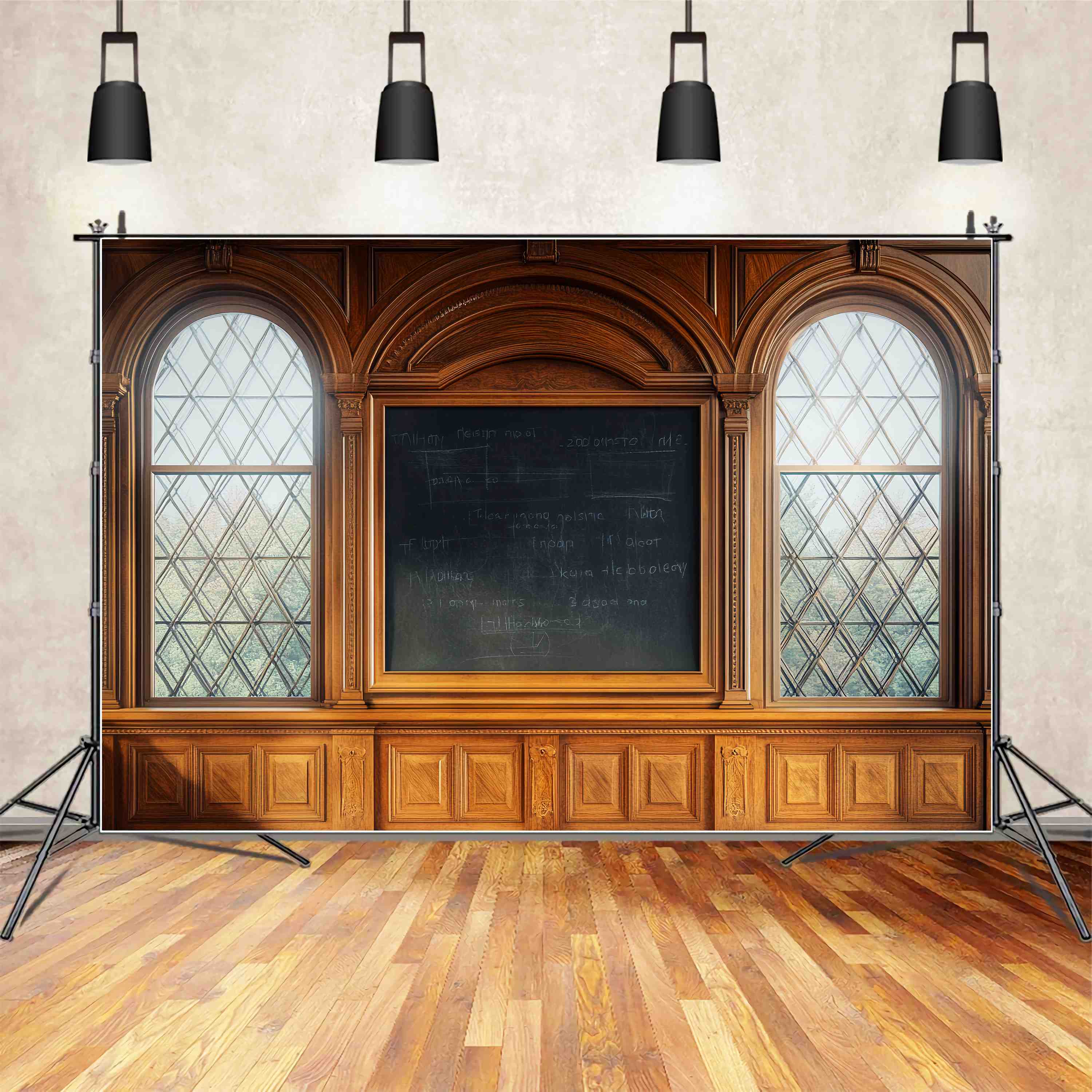 Back To School Chalkboard Backdrop Vintage Klassenzimmer Schwarzboard Holzfenster Back To School Fotokulisse LXX58-131