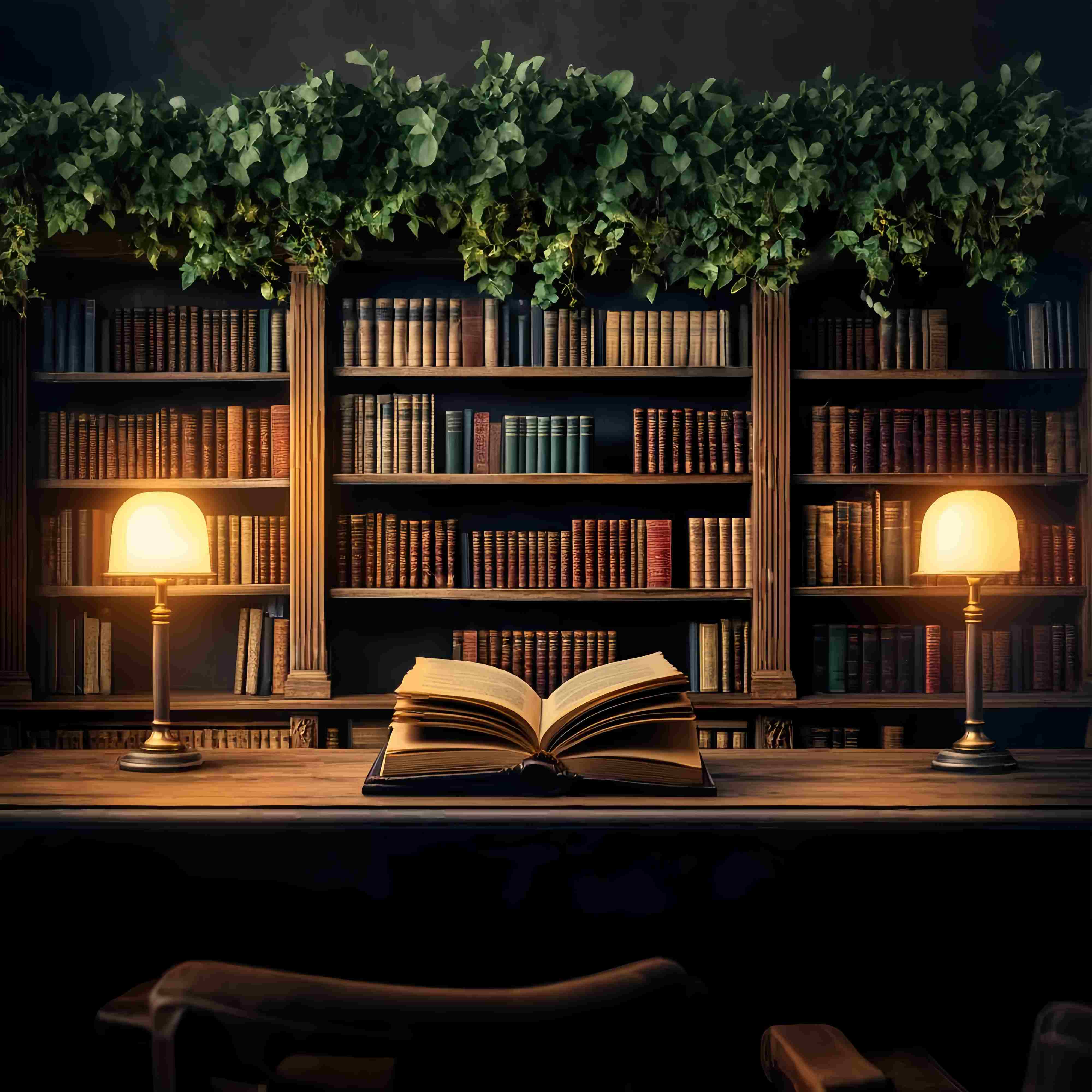 Back To School Studiohintergrund Vintage Bibliothek Leseecke Bücherregal Backdrop LXX58-153