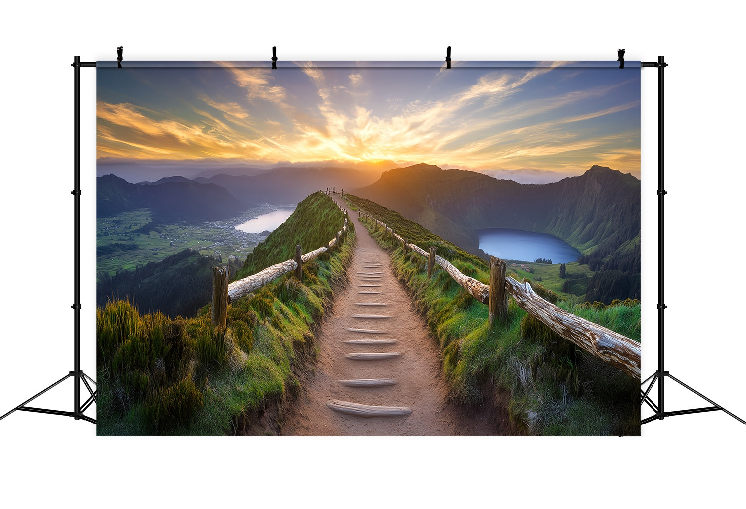 Herbst-Foto Hintergrund Bergkamm Sonnenaufgang Weg Sonnenuntergang Foto Hintergrund LXX58-172