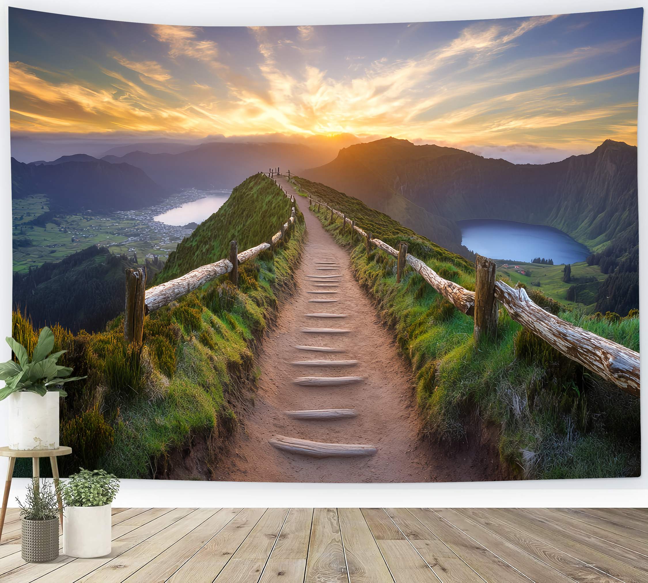 Herbst-Foto Hintergrund Bergkamm Sonnenaufgang Weg Sonnenuntergang Foto Hintergrund LXX58-172