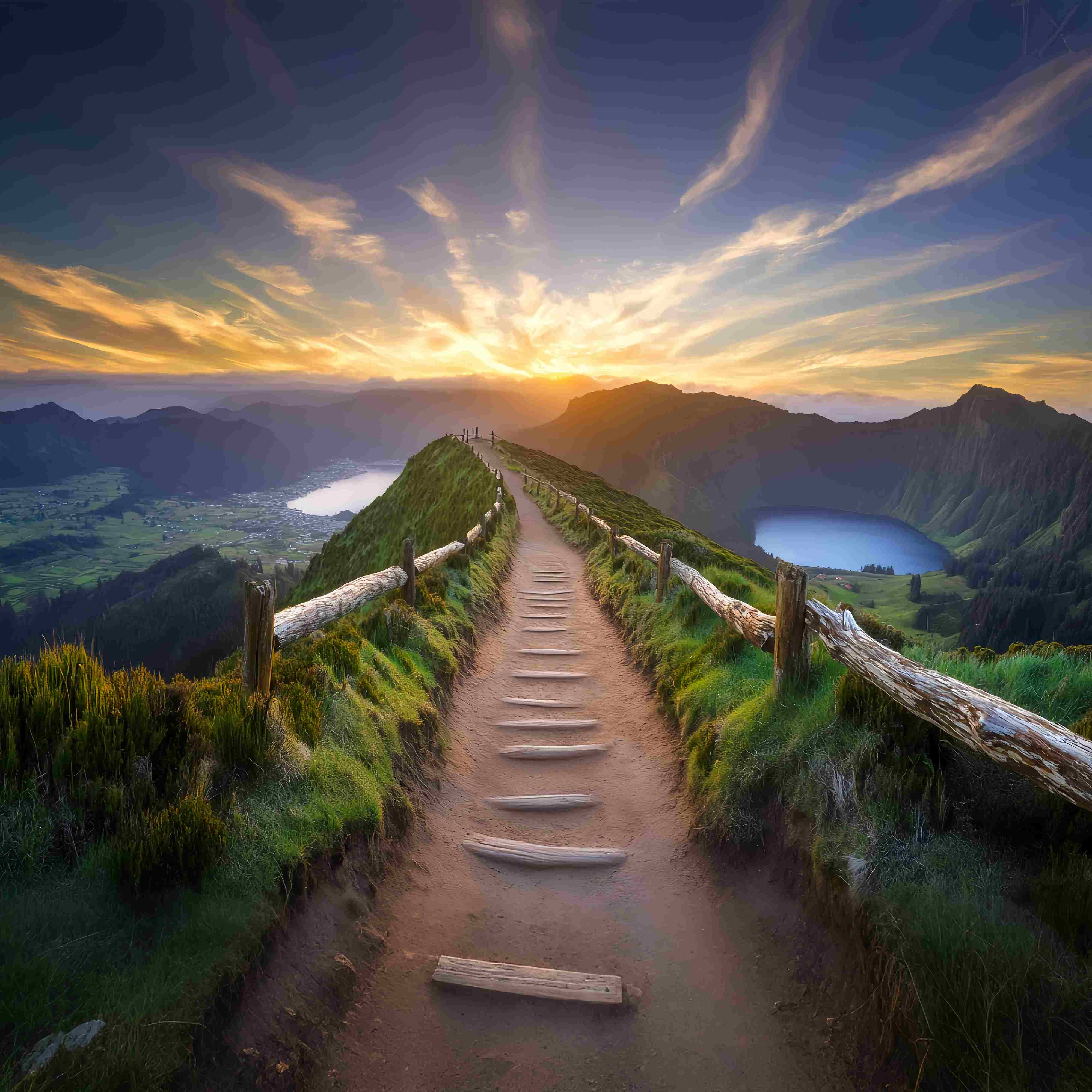 Herbst-Foto Hintergrund Bergkamm Sonnenaufgang Weg Sonnenuntergang Foto Hintergrund LXX58-172