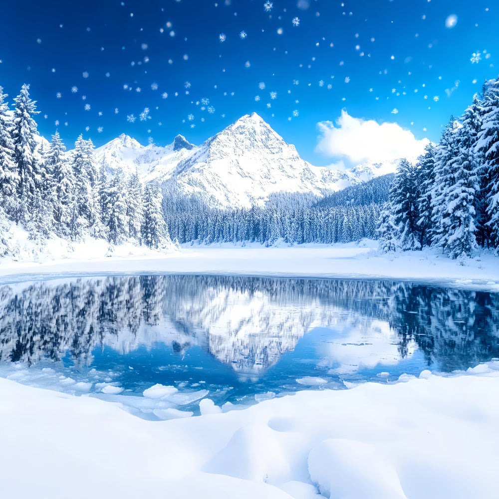 Winter Wonderland Backdrop Kristallsee Alpenreflexion Winter Studio Hintergrund LXX58-227