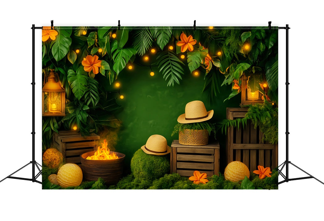 Regenwald Dschungel Laterne Feuerglühen Waldfotokulisse LXX58-293