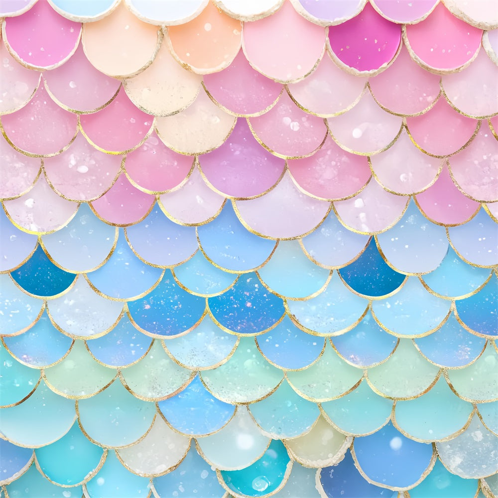 Neugeborenen Fotohintergrund Pastell Meerjungfrau Glitzernde Schuppen Kinder-Fotohintergrund LXX58-387