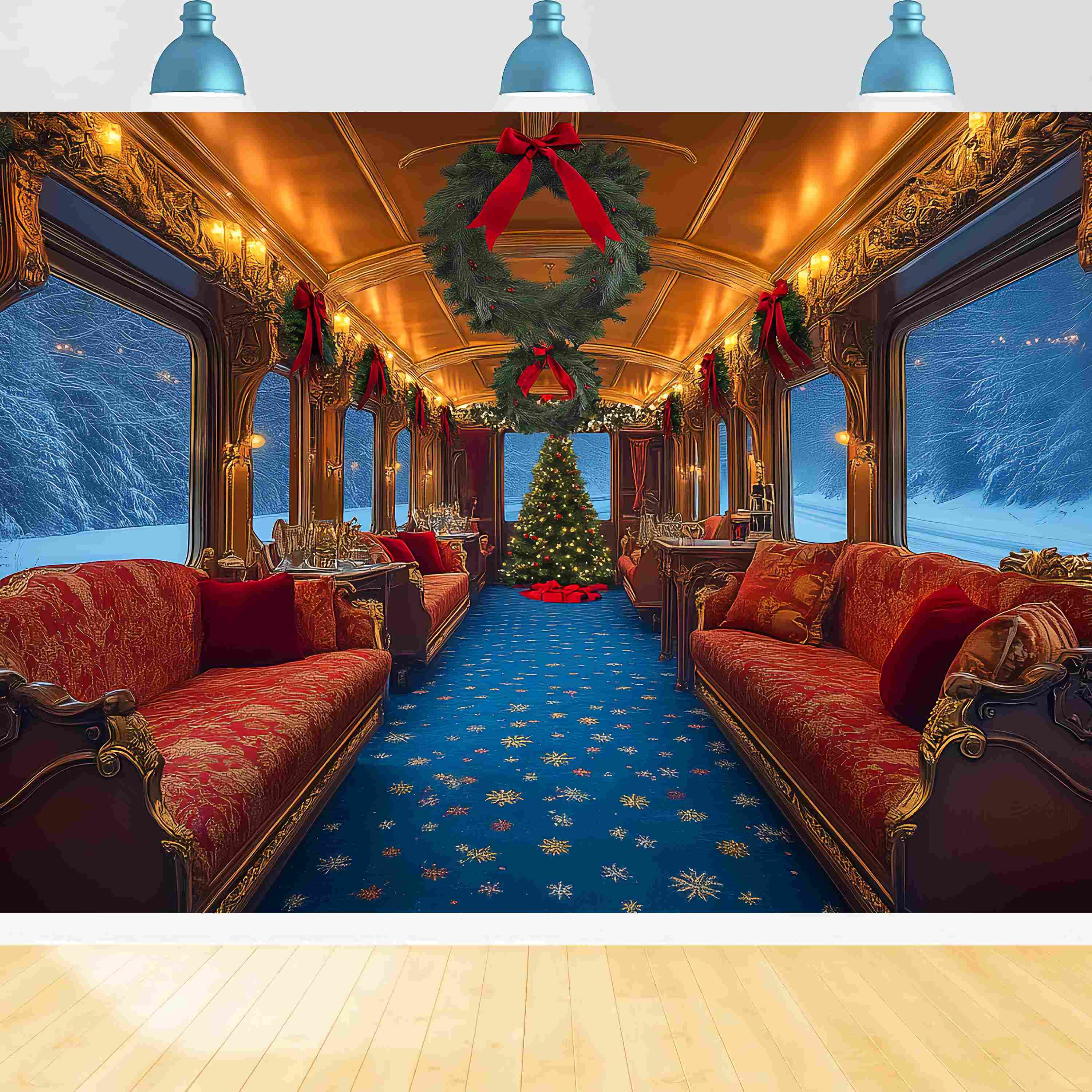 Weihnachten Fotografie Backdrops Luxus Weihnachten Zug Lounge Foto Hintergrund Weihnachten LXX58-86