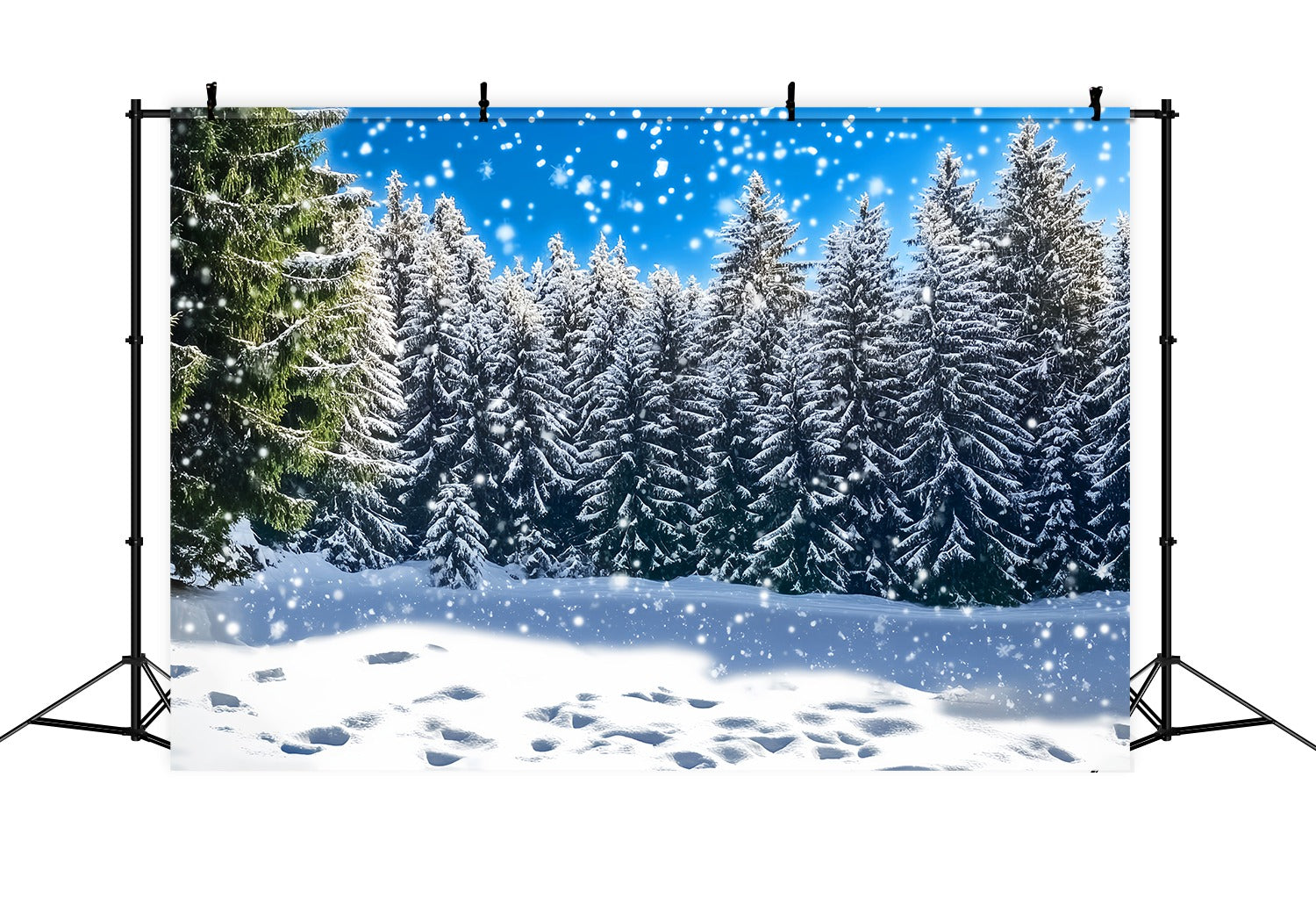 Weihnachtsbaum Bauernhof Foto Hintergrund verschneite Tanne Wald funkelnde Szene Weihnachten Hintergrund LXX58-88