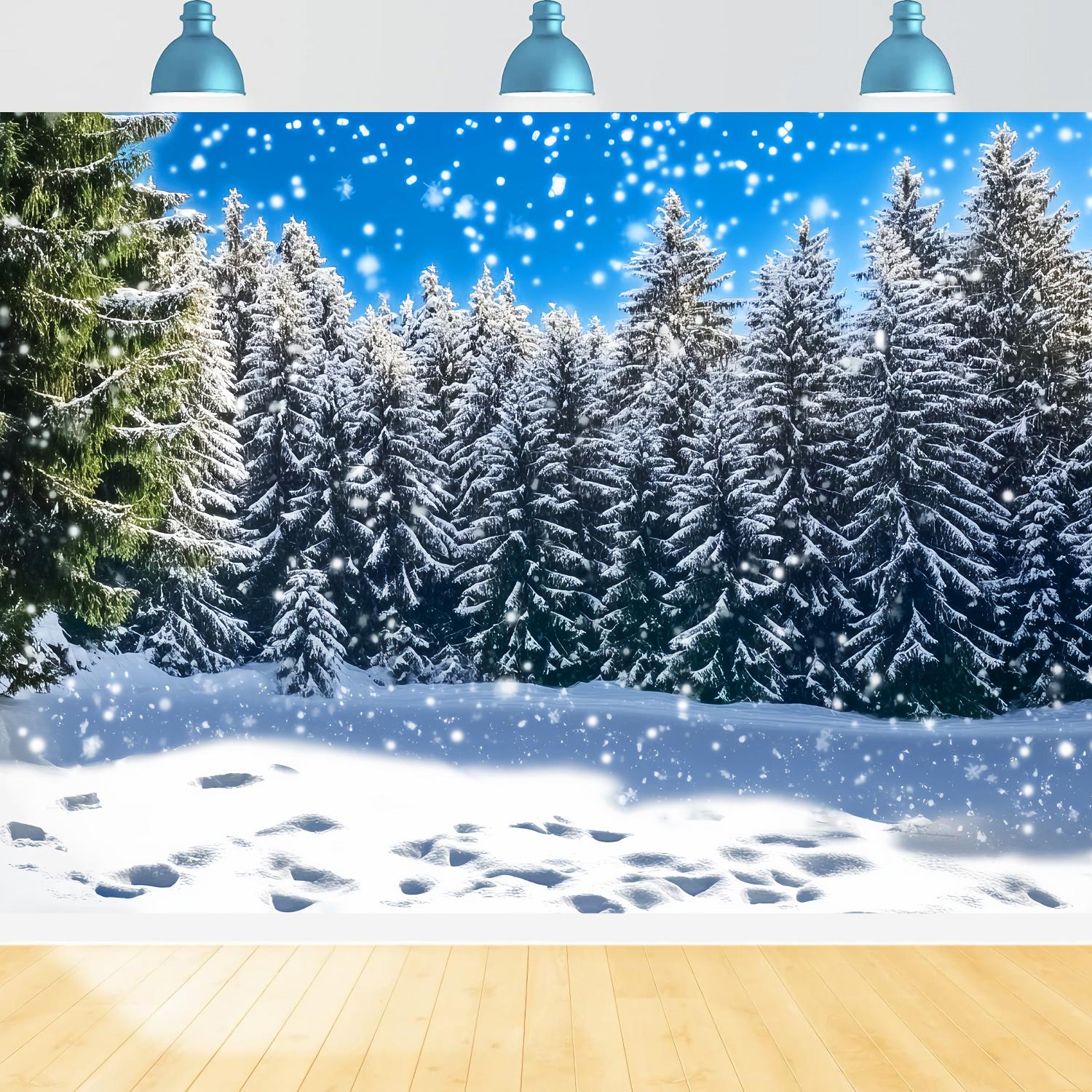 Weihnachtsbaum Bauernhof Foto Hintergrund verschneite Tanne Wald funkelnde Szene Weihnachten Hintergrund LXX58-88