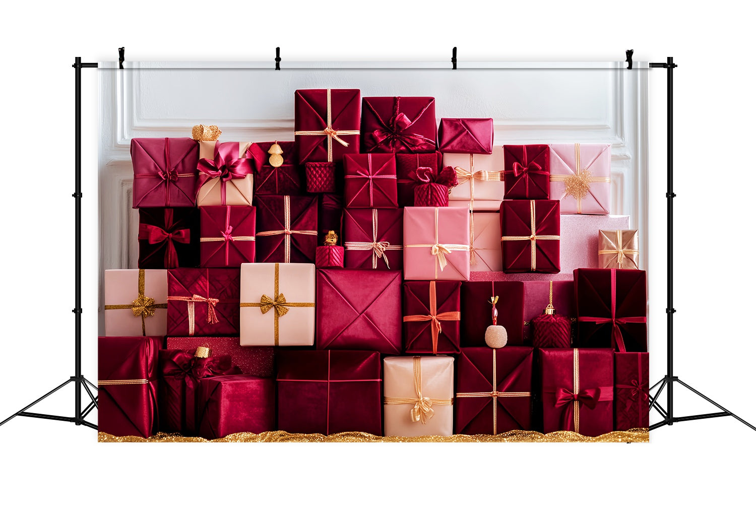 Weihnachten Wand Foto Hintergrund Red Blush Luxus Geschenk Stack Weihnachten Backdrops LXX58-93
