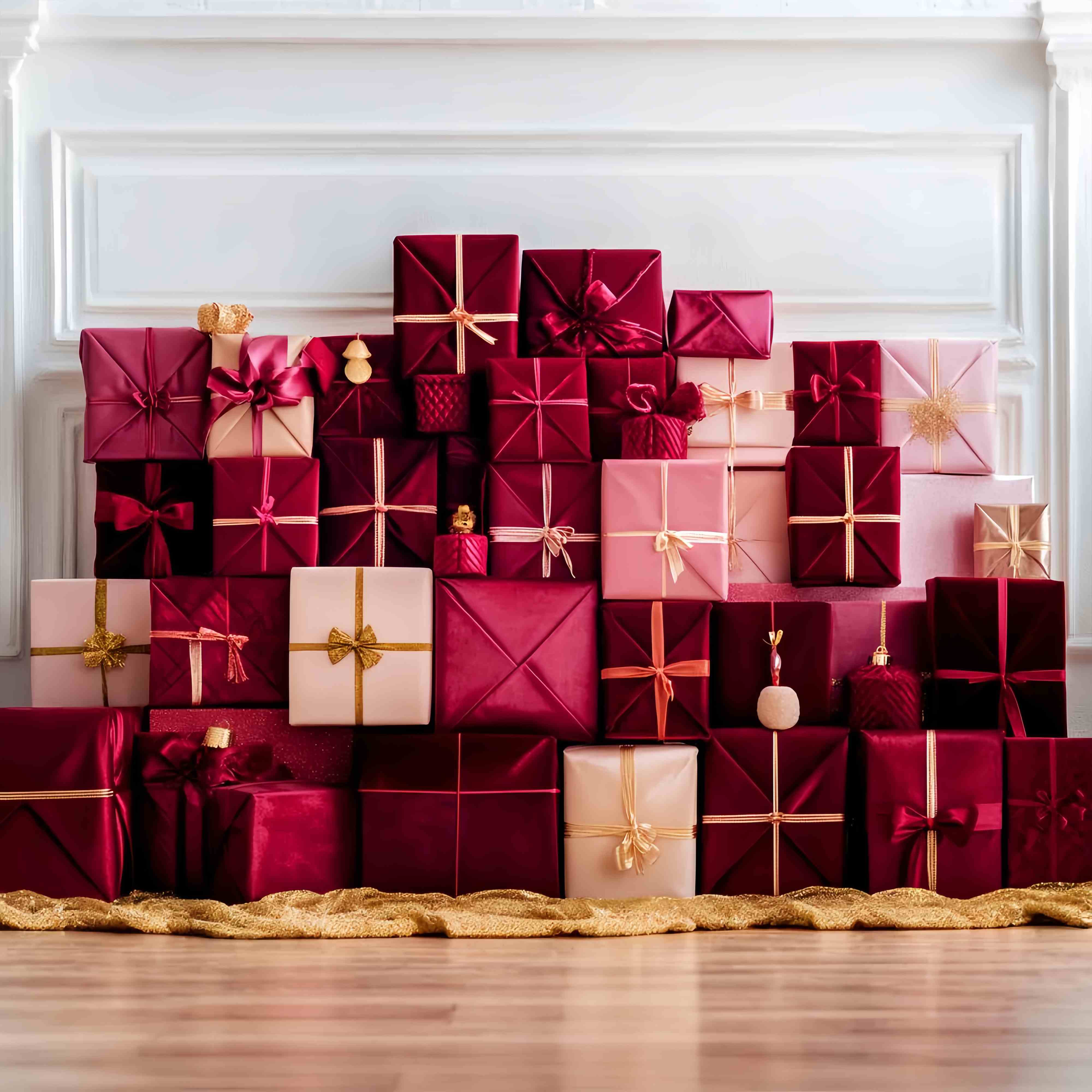 Weihnachten Wand Foto Hintergrund Red Blush Luxus Geschenk Stack Weihnachten Backdrops LXX58-93