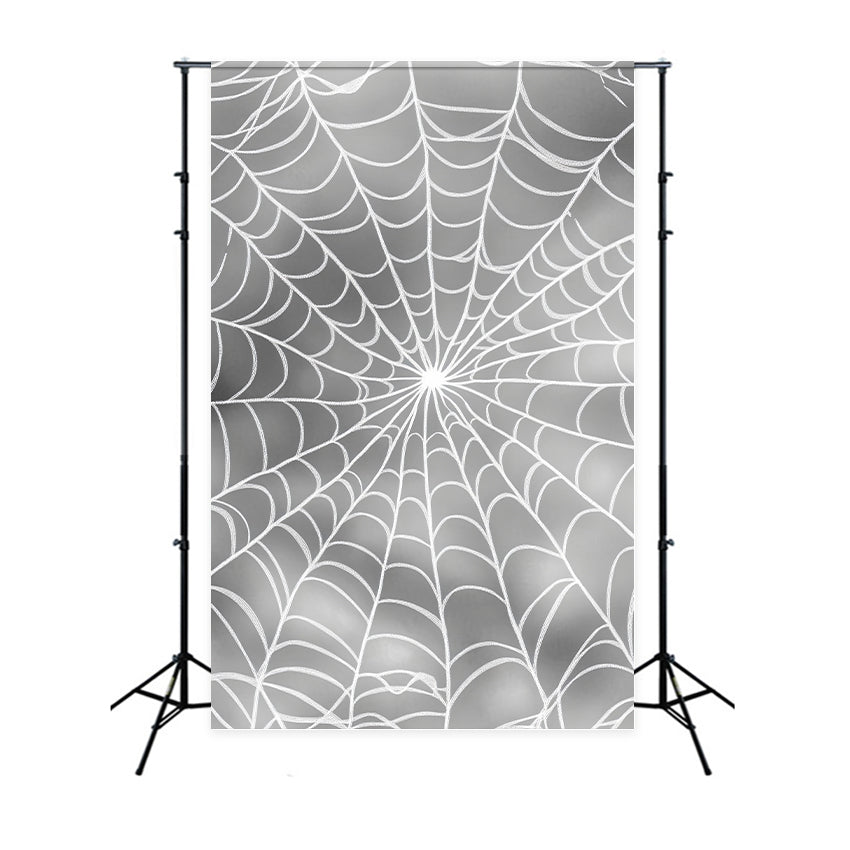 Halloween-Farbbackdrop Silbernes Spinnennetz-Musterdesign Halloween-Fotobackdrop LXX59-148