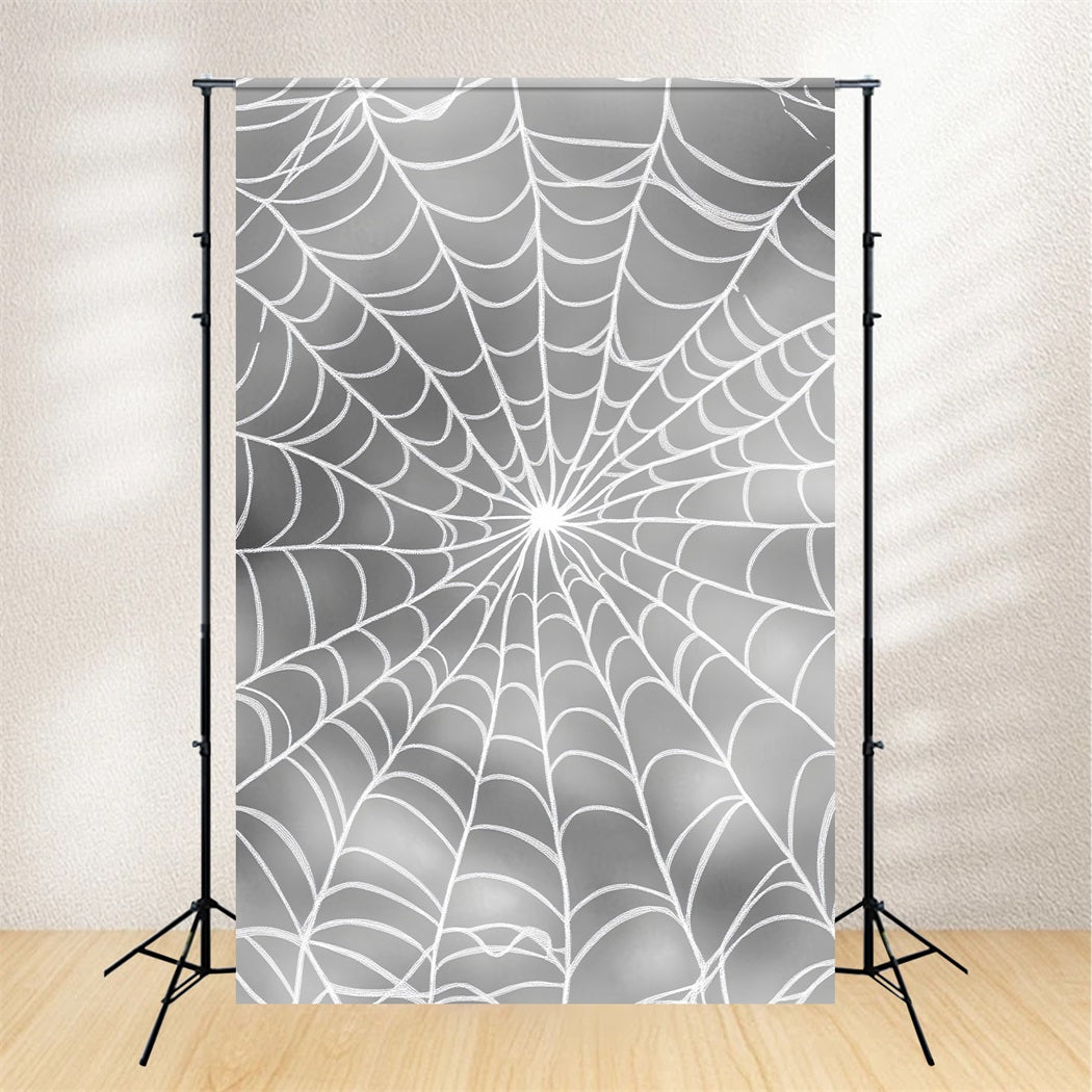 Halloween-Farbbackdrop Silbernes Spinnennetz-Musterdesign Halloween-Fotobackdrop LXX59-148
