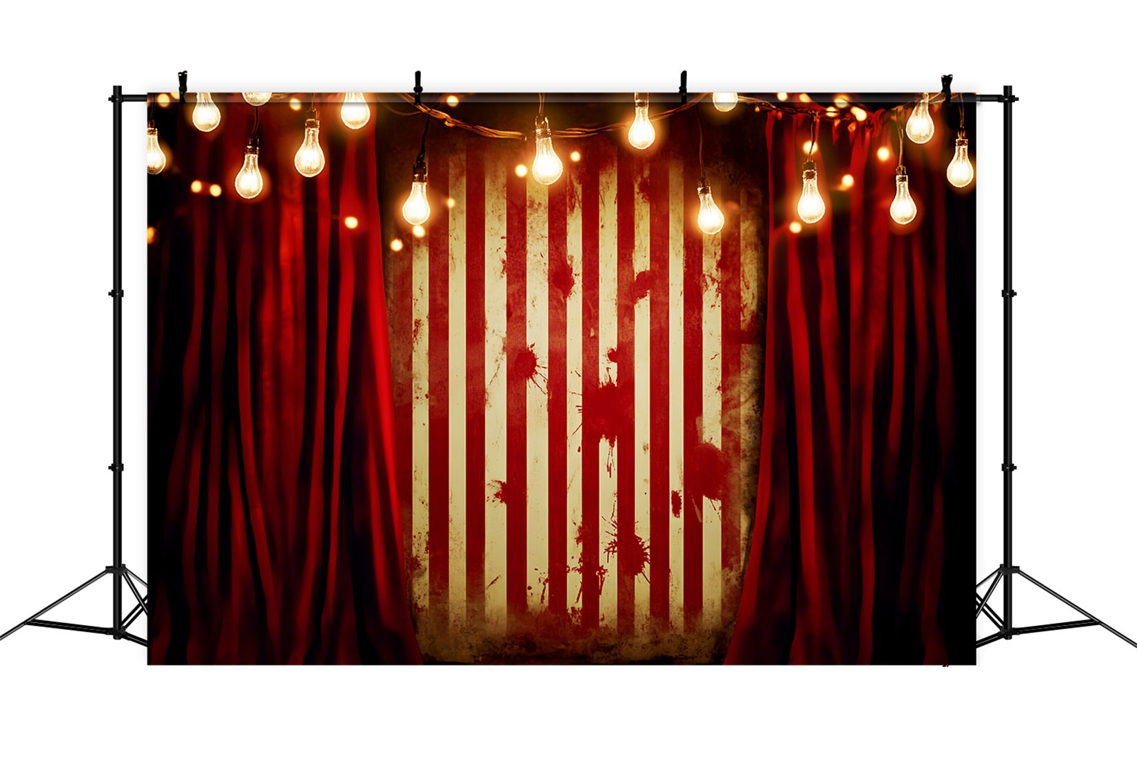 Friedhof Fotohintergrund Blutbefleckter Zirkusvorhang Halloween-WandFotohintergrund LXX59-160