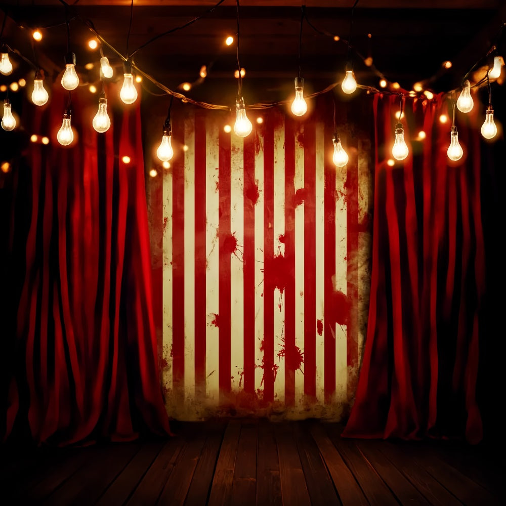 Friedhof Fotohintergrund Blutbefleckter Zirkusvorhang Halloween-WandFotohintergrund LXX59-160