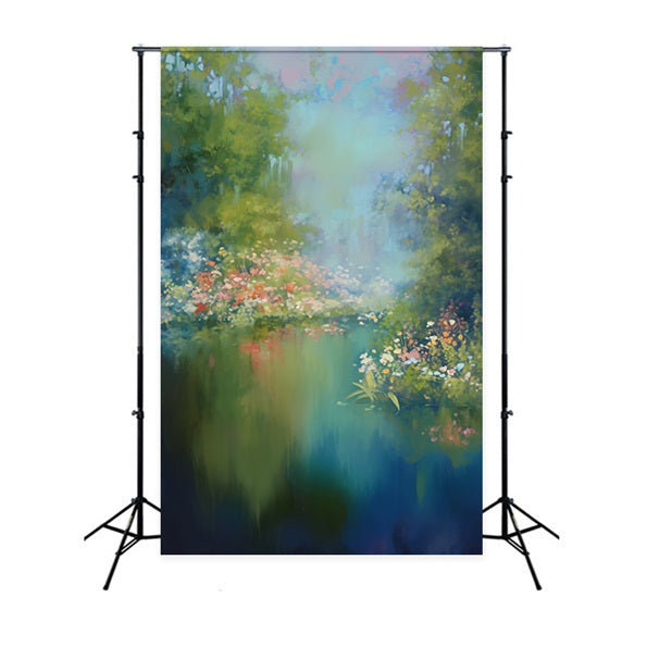 Abstrakte Malerei Blumen-Fotohintergrund Impressionistischer Garten Blütenfarben Tanz-Fotohintergrund LXX59-20