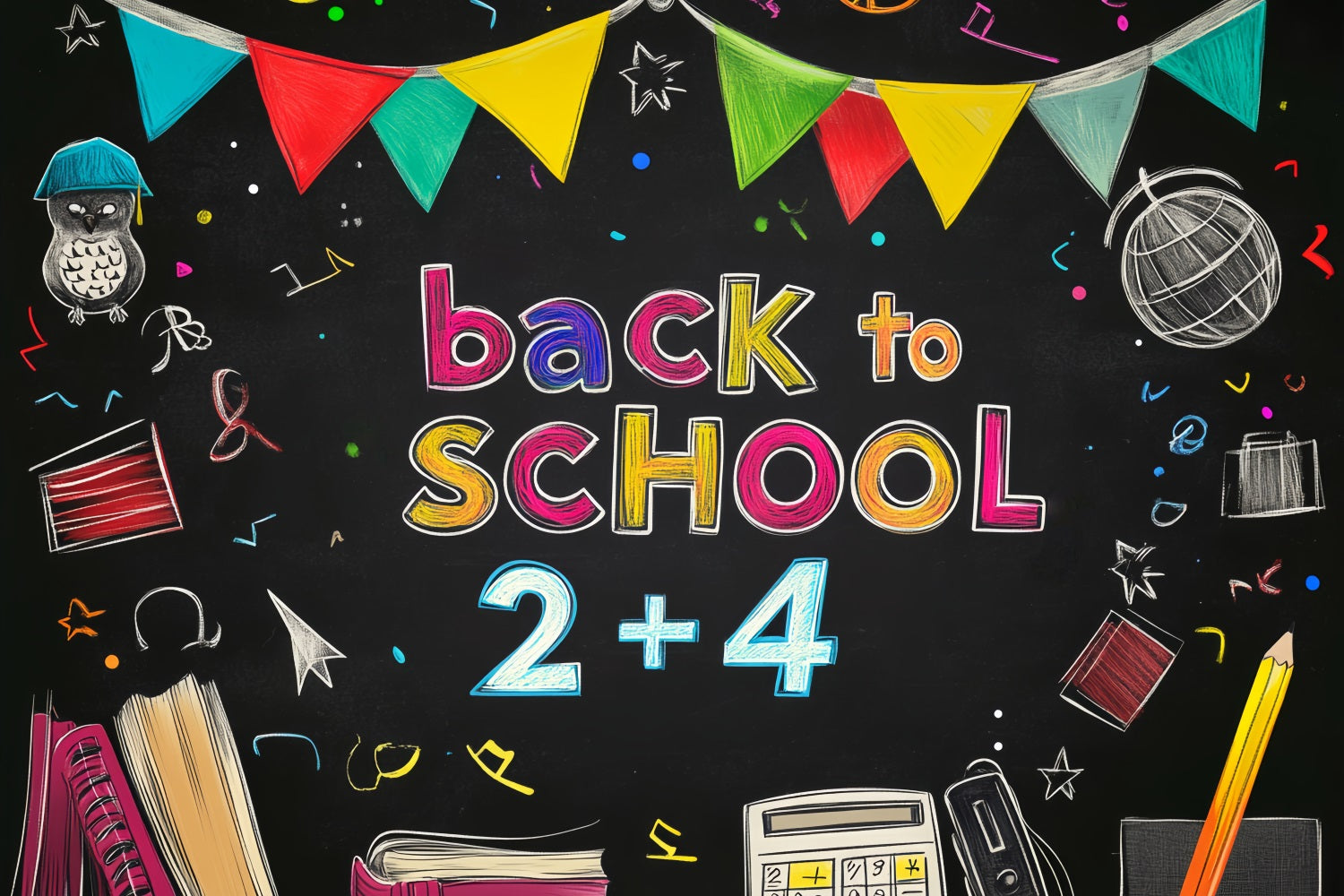 Zurück zur Schule Fotohintergrund Tafel Banner Buchstaben Schulfoto-Fotohintergrund LXX59-206