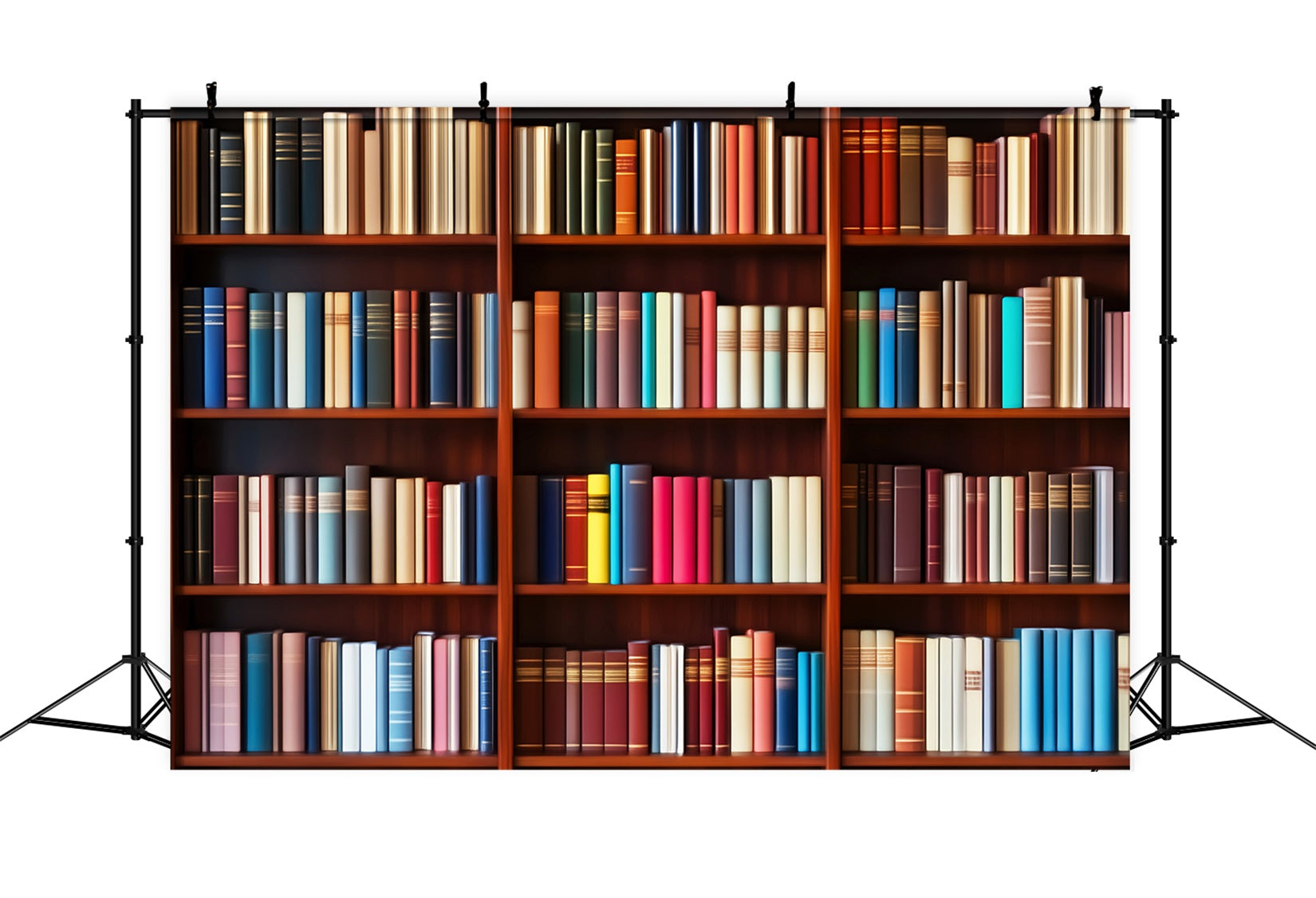 Fotohintergrund für den Schulanfang Bunte Bücherregal-Wissenswand Schulfoto-Fotohintergrund LXX59-209