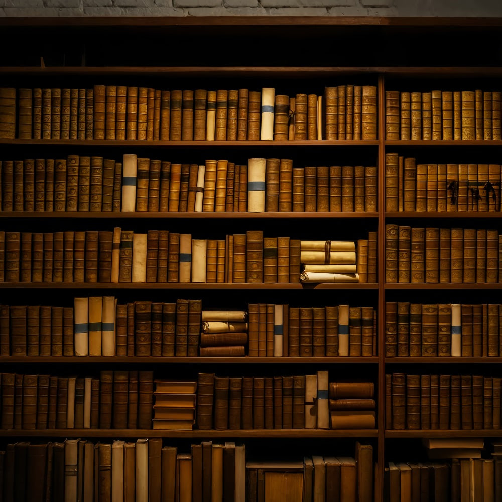 Fotohintergrund für den Schulanfang Vintage-Leder Bibliothek Bücher Schulfoto-Fotohintergrund LXX59-214