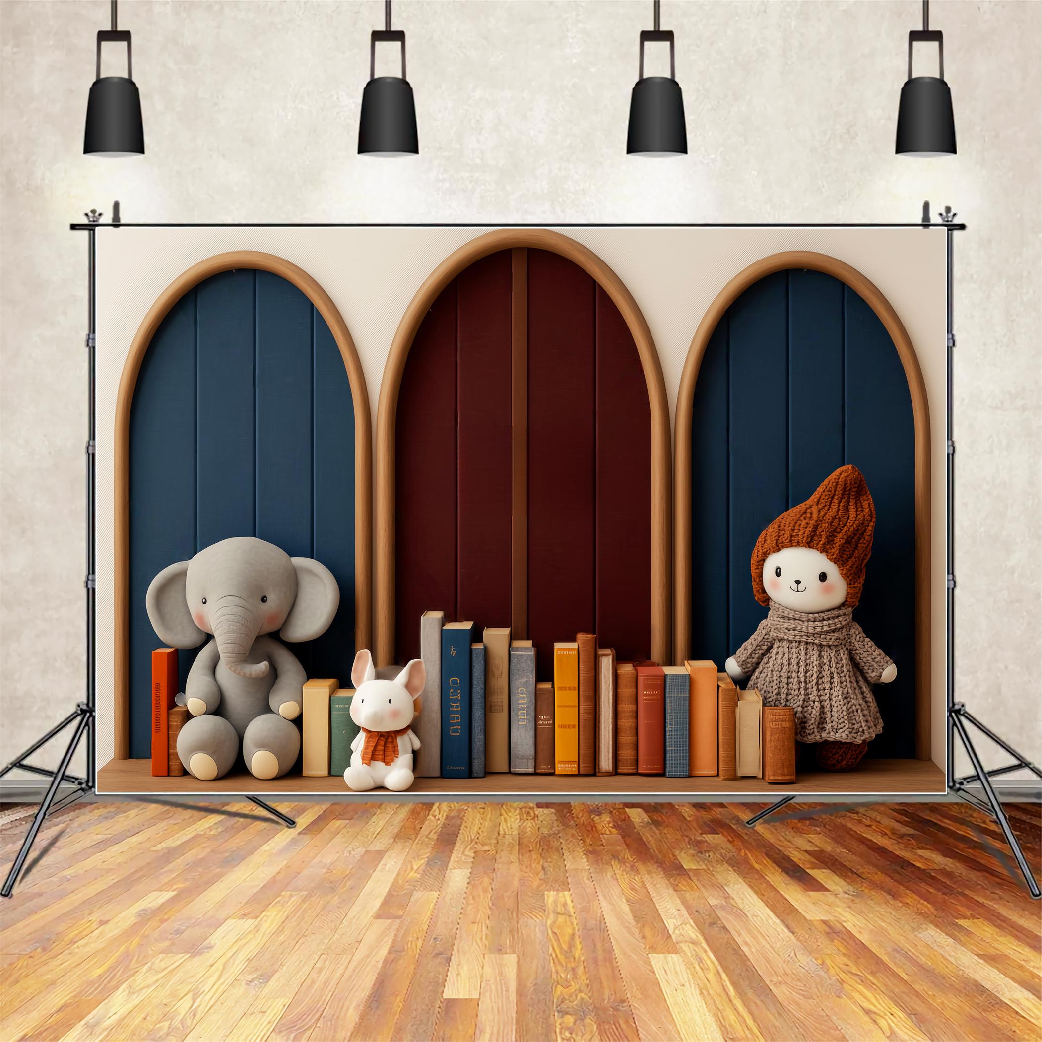 Studiohintergründe für den Schulanfang Spielzeugfiguren Bilderbuchauslage Vorschulfoto-Studiohintergründe LXX59-228